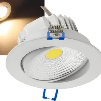 LED-Einbauleuchte “COB-7”, 7W, 550lm 3000K, 75°, Ø109xT47mm, Rahmen weiß LED-Einbauleuchte “COB-7”, 7W, 550lm 3000K, 75°, Ø109xT47mm, Rahmen weiß