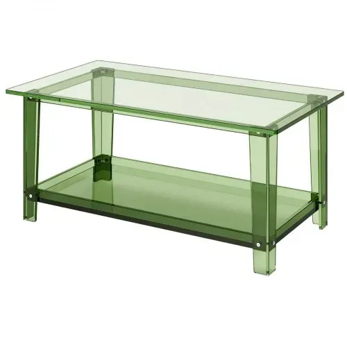 VEVOR Couchtisch Sofatsich aus Acryl, 2-stufiger Beistelltisch mit Ablagefläche, moderner rechteckiger Arcyltisch ideal für Esszimmer Kücheninsel Restaurant Büro, 50 x 80 x 40 cm (Grün) – Bild 9