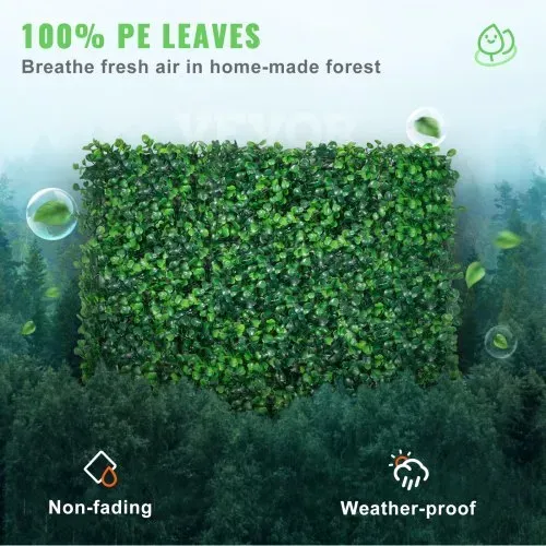 VEVOR Künstliche Pflanzenwand 12 Stk. 20 x 20 Zoll, Sichtschutz Hecke Künstlich Grün, Künstliche Buchsbaumplatte PE, Sichtschutz Kunstpflanzen 50 x 50 cm Sichtschutzhecke Wanddekoration Pflanzenwand – Bild 2
