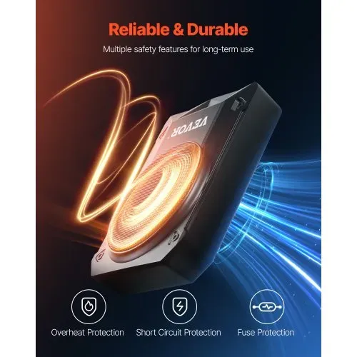VEVOR Untersitz Auto Subwoofer 800 W 203 mm schlanker Auto Subwoofer mit Stromversorgung, Subsystem mit eingebautem Verstärker, Hoch-/Niedrigpegel-Eingang und Lautstärkeregler für SUVs Lkws – Bild 4