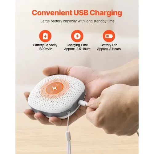 VEVOR Einschlafhilfe, White Noise Machine, 21 Musiktitel, 3-in-1 Soundmaschine mit weißem Rauschen, automatischer Abschaltfunktion, sanftem Ringlicht & Speicherfunktion, Rauschgerät – Bild 3