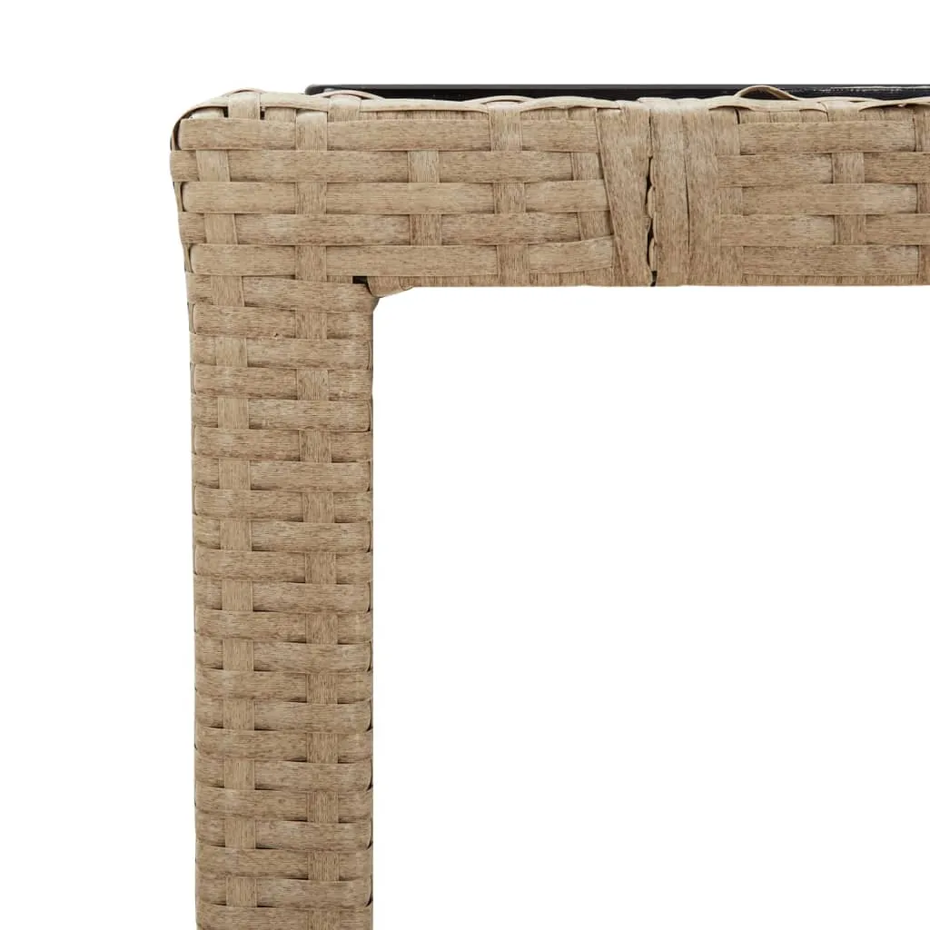 vidaXL 3-tlg. Garten-Essgruppe mit Kissen Beige Poly Rattan – Bild 8