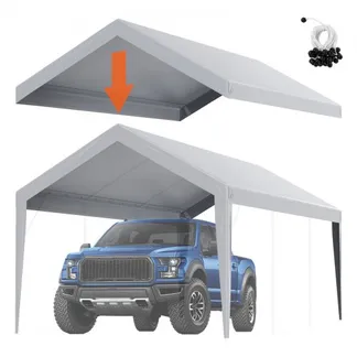 VEVOR Carport-Garagenzelt, 3 x 6 m, Garagendachzelt, wasserdicht und UV-geschützt, einfache Installation mit Spanngurten, Grau (nur Dachabdeckung, Rahmen nicht im Lieferumfang enthalten) VEVOR Carport-Garagenzelt, 3 x 6 m, Garagendachzelt, wasserdicht und UV-geschützt, einfache Installation mit Spanngurten, Grau (nur Dachabdeckung, Rahmen nicht im Lieferumfang enthalten)