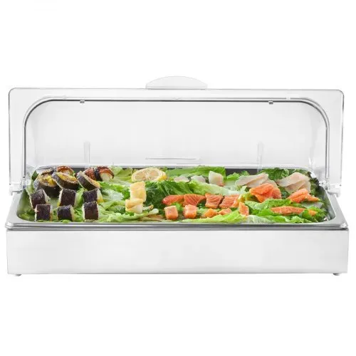 VEVOR Servierbehälter Buffet-Behälter Gastronormbehälter aus Edelstahl (1 Behälter), Präsentationsständer mit transparentem Deckel & 3 Eiswürfelschalen für Restaurant Hotel Küche – Bild 8