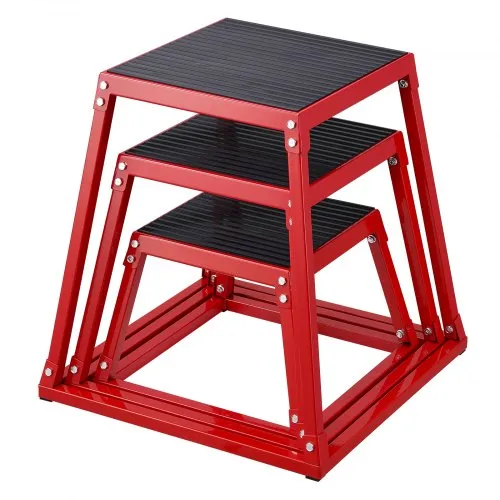 VEVOR 3-teilige Plyometrische Sprungboxen, 305/458/609 mm Plyometric Box Rot, Rutschfestes Fitness-Übungs-Step-Up-Box-Set für Heim-Fitness-Training, Konditions-Krafttraining, Jump Training Tragbar VEVOR 3-teilige Plyometrische Sprungboxen, 305/458/609 mm Plyometric Box Rot, Rutschfestes Fitness-Übungs-Step-Up-Box-Set für Heim-Fitness-Training, Konditions-Krafttraining, Jump Training Tragbar