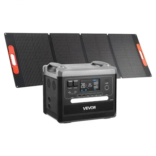 VEVOR Tragbare Powerstation, 2400-W-Solargenerator mit Faltbarem 200-W-Solarpanel, Erweiterbarem 2160-Wh-LiFePO4-Akku, 10 Ausgängen & Einstellbarer Eingangsleistung für Zuhause, Camping & RV – Bild 9