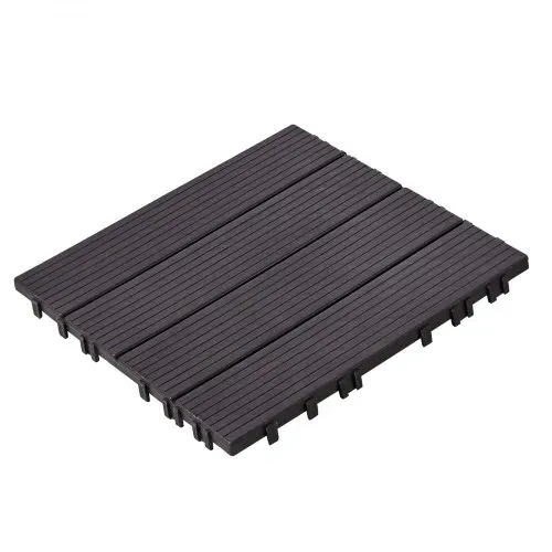 VEVOR Terrassenfliesen, 36er-Set, Balkonfliesen 30x30cm, Klickfliesen, wasserdichter Kunststoff-Bodenbelag für den Außenbereich, Terrassenbodenbelag für Veranda, Pool, Balkon, Hinterhof, Dunkelbraun – Bild 10