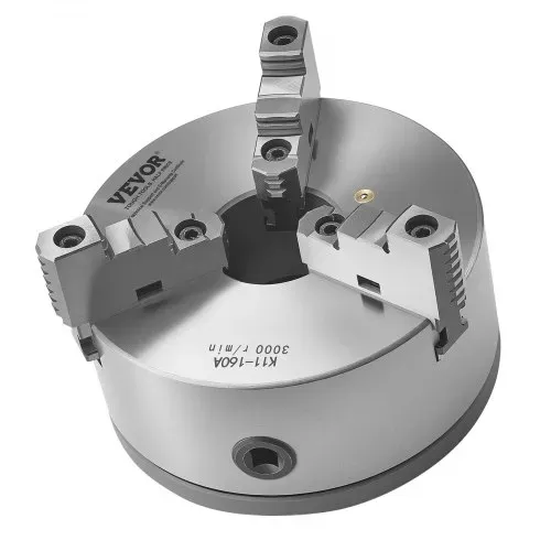 VEVOR 3-Backen-Drehfutter, φ160 mm, selbstzentrierendes Spannfutter mit 38,1-mm-8-Gewinde-Trägerplatte, 3-145 mm Spannbereich mit T-Schlüsselschrauben, HT300-Material, für Holz-Metall-Drehmaschinen – Bild 10