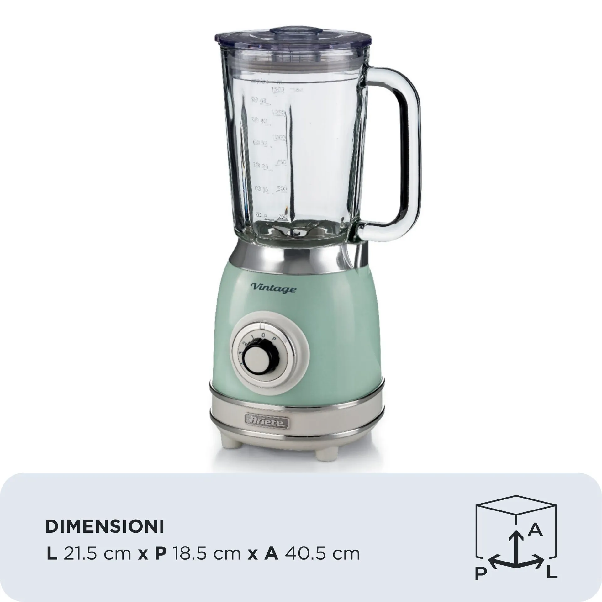 Ariete 0583/04 1,5 l Tischplatten-Mixer 1000 W Grün – Bild 2