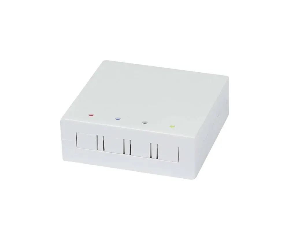 LWL-FTTH Wandgehäuse, für 4 Kupplungen SC-S oder LC-D 80×80 mit Kabelführung, DIN-Rail/Wand, Schrumpf, Synergy 21 LWL-FTTH Wandgehäuse, für 4 Kupplungen SC-S oder LC-D 80×80 mit Kabelführung, DIN-Rail/Wand, Schrumpf, Synergy 21