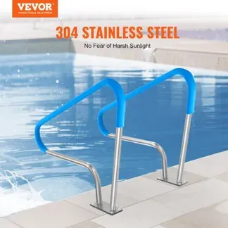 VEVOR Pool-Handlauf, 2 Stück, 1220 x 905 x 100 mm, Pooleinstieg Edelstahl mit Grundplatte für Innen-/Außenpools, Einstieghilfe für Schwimmbäder, Haltegriff mit Griffabdeckung & Zubehör für Spas VEVOR Pool-Handlauf, 2 Stück, 1220 x 905 x 100 mm, Pooleinstieg Edelstahl mit Grundplatte für Innen-/Außenpools, Einstieghilfe für Schwimmbäder, Haltegriff mit Griffabdeckung & Zubehör für Spas