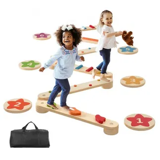 VEVOR Schwebebalken-Trittsteine, 6 Stück hölzerne Balance-Boards für Kleinkinder, Montessori-Spielzeug für Kinder von 2–6 Jahren, fördert Koordination und Grobmotorik, Gymnastik-Hindernisparcours für drinnen und draußen, für Mädchen und Jungen VEVOR Schwebebalken-Trittsteine, 6 Stück hölzerne Balance-Boards für Kleinkinder, Montessori-Spielzeug für Kinder von 2–6 Jahren, fördert Koordination und Grobmotorik, Gymnastik-Hindernisparcours für drinnen und draußen, für Mädchen und Jungen