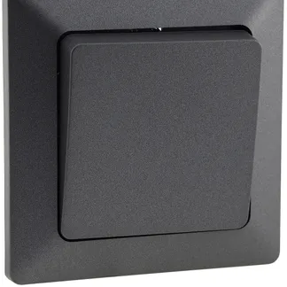 MILOS Taster, Anthrazit 0-250V~/ 10A, inkl. Rahmen, UP MILOS Taster, Anthrazit 0-250V~/ 10A, inkl. Rahmen, UP