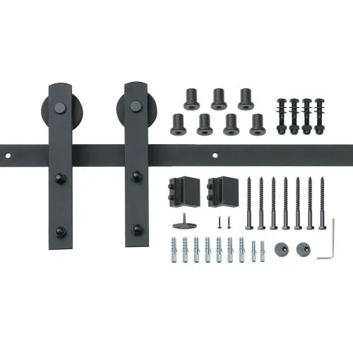 VEVOR 244cm Schiebetürbeschlag I-förmig Schiebetürsystem mit 2-teiligen Schienen 150kg Tragfähigkeit Laufschiene Ideal für Schiebetüren mit Türstärke von 32-45mm, Türbreite von 1,12-1,32m – Bild 10