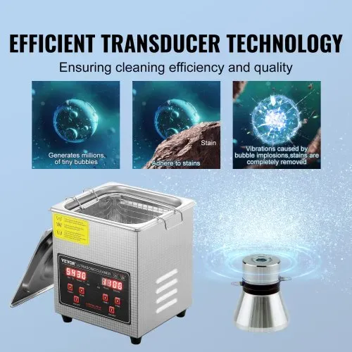 VEVOR Ultraschallreiniger Ultraschall Edelstahl-Reinigungsgerät 150 W, 2 L Ultraschallreinigungsgerät mit digitaler Anzeige 0-30 Min, Reinigung Ultraschall für Schmuck, Brillen, Uhren usw. – Bild 2