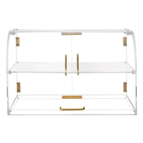 VEVOR Gebäckvitrine 2-stöckig, Gewerbliche Bäckereivitrine aus Transparentem Acryl, Thekenvitrine mit Magnetischer Rücktür & Abnehmbarer Trennwand für Kekse Desserts Donuts, 558 x 355 x 355 mm – Bild 10