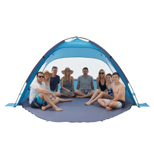 VEVOR Strandmuschel Sonnenschutz für 8 Personen, UPF 50+ Schutz, Tragbares Strandzelt mit Tragetasche & Bodenverankerungen, Leichter Strandsonnenschirm für Camping Angeln Picknick, Sonnenzelt VEVOR Strandmuschel Sonnenschutz für 8 Personen, UPF 50+ Schutz, Tragbares Strandzelt mit Tragetasche & Bodenverankerungen, Leichter Strandsonnenschirm für Camping Angeln Picknick, Sonnenzelt