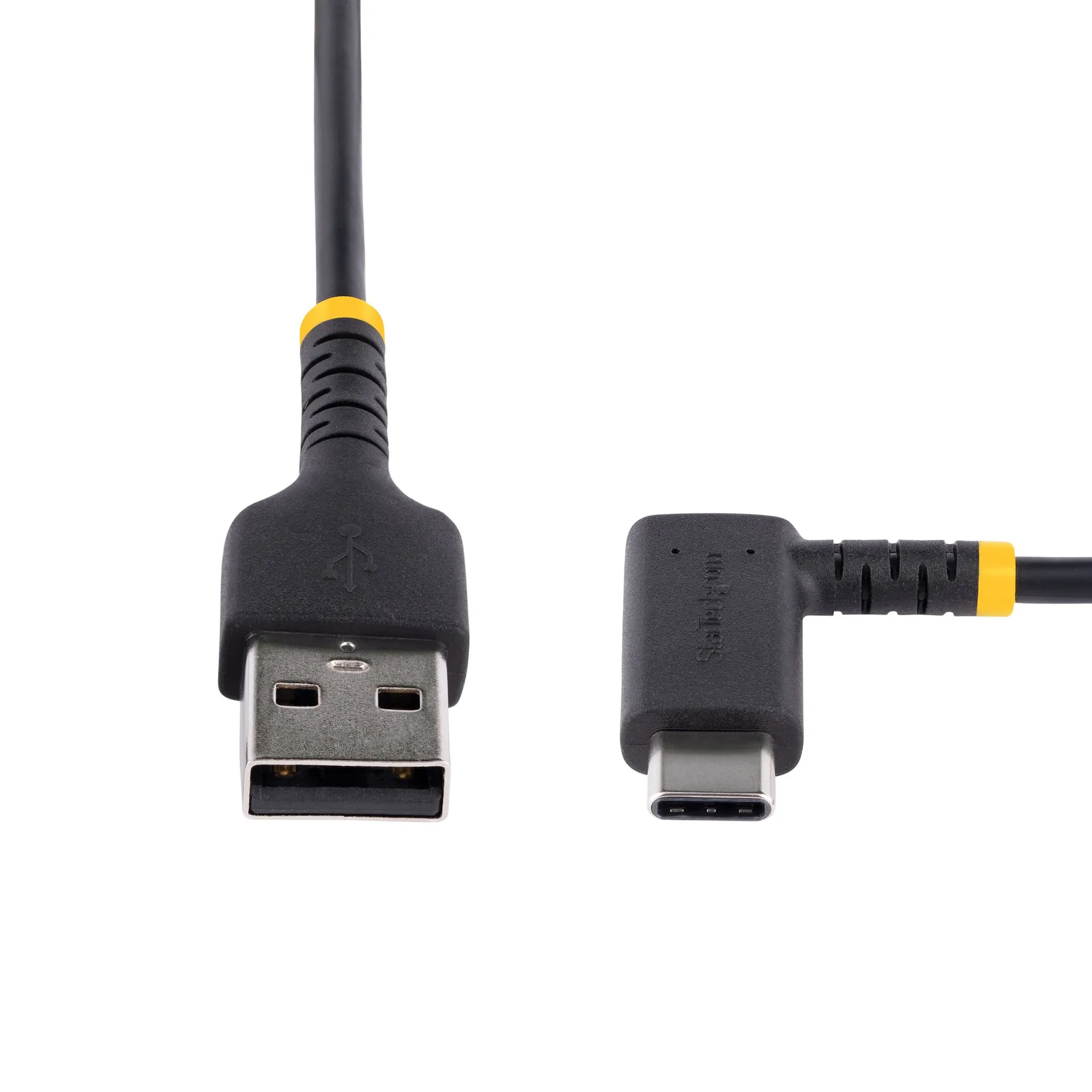 StarTech.com 30cm USB-A zu USB-C-Schnellladekabel, Laden und Synchronisieren, 3A, USB 2.0, TPE-Mantel mit Aramidfaser - Robustes Rechtwinkliges USB Ladekabel – Bild 5