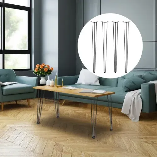 VEVOR Tischbeine Metall Schwarz Haarnadel Tischbein 91,5 cm 4 Stücke Tischfüße verstellbar austauschbare Diy Hairpin Tischgestelle 3 Pfosten – Bild 7