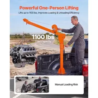 VEVOR Pickup Kran Manueller Ladekran Hebekran mit Handwinde 499kg Tragkraft, Kohlenstoffstahlkonstruktion, Klappbar, Teleskopausleger, 360° Drehkranz, Für Pick-up LKW Anhänger, Hebezeug für Baustelle VEVOR Pickup Kran Manueller Ladekran Hebekran mit Handwinde 499kg Tragkraft, Kohlenstoffstahlkonstruktion, Klappbar, Teleskopausleger, 360° Drehkranz, Für Pick-up LKW Anhänger, Hebezeug für Baustelle