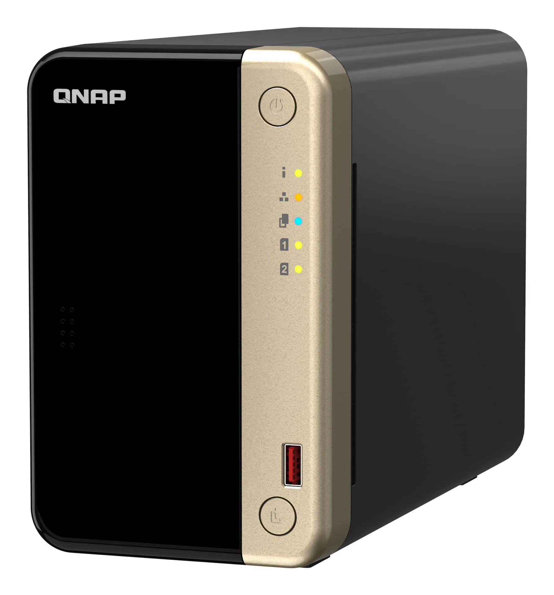 QNAP TS-264 NAS Tower Intel® Celeron® N5095 8 GB 0 TB QNAP QTS Schwarz, Gold – Bild 2