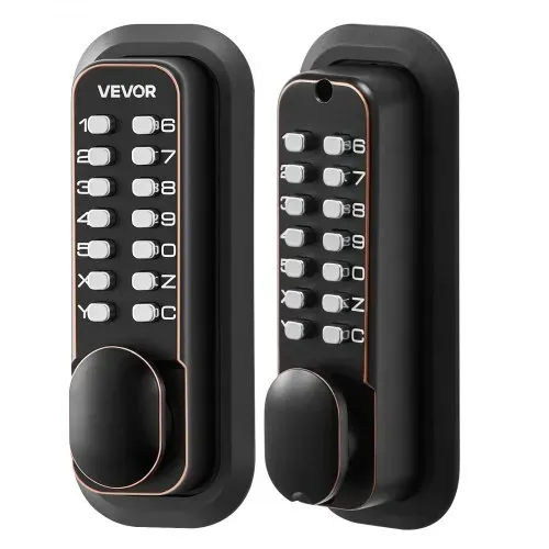 VEVOR Mechanisches Codeschloss mit Doppelseitigem Tastenschloss (4- bis 7-stelliger Code), Schlüsselloses Türschloss mit Türknauf & Automatischer Verriegelung, für Haustüren Garagen, Ölgebronzefarben – Bild 9