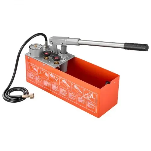 VEVOR Hydraulische Abdrückpumpe Druckprüfpumpe 11,36 L 0-50 bar Doppelventil, Handdruckpumpe mit Manometer und Tank, für Rohrleitungen, Wasserleitungen, Heizungen, Druck- und Leckprüfung – Bild 8