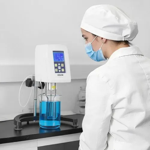 VEVOR Digitalanzeige Rotationsviskosimeter 10-100000 cP, Digitales Viskositätsmessgerät ±2% Genauigkeit Inkl. 4 Retoren LCD-Display Temperaturfühler, Drehviscometer für Tinten Farben Klebstoffe Fette – Bild 7