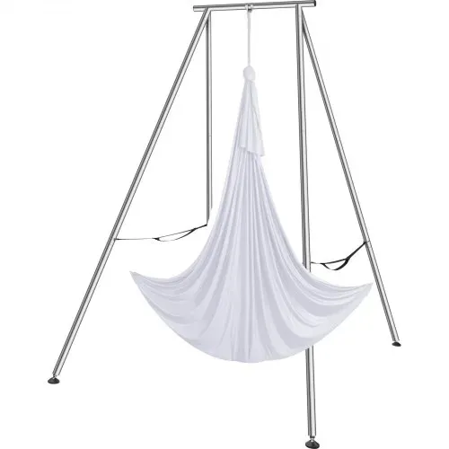 VEVOR Aerial Yoga Hängematte mit Yogarahmen 6 x 2,6 m, Weiß Yoga Swing Air Fliegen, Yoga-Schaukel Hammock Swing 250 kg Max. Tragfähigkeit, inkl. Yoga-Socken & Fußpolster, Anti-Gravity-Übungen – Bild 10