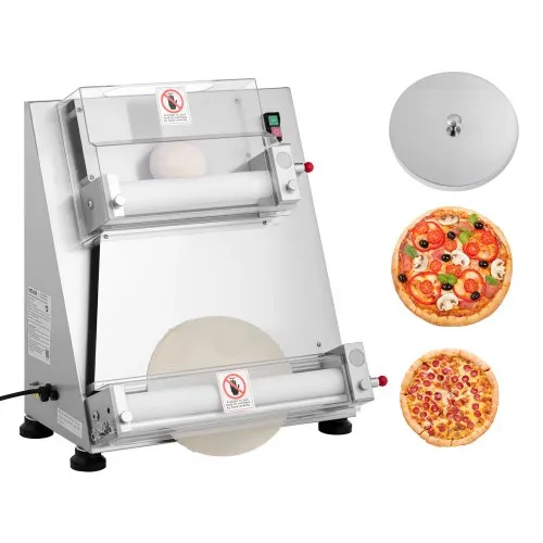 VEVOR elektrische Pizzateigpresse 355,6 mm Gebäck-Pressplatte, Brotpresse 390 W aus Edelstahl, kommerzieller Chapati Presse, Formmaschine mit einstellbarer Dicke & Teigpressdeckel, 260 Stk./h VEVOR elektrische Pizzateigpresse 355,6 mm Gebäck-Pressplatte, Brotpresse 390 W aus Edelstahl, kommerzieller Chapati Presse, Formmaschine mit einstellbarer Dicke & Teigpressdeckel, 260 Stk./h