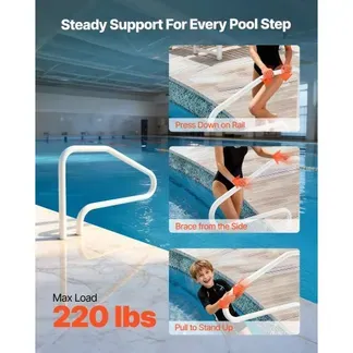 VEVOR Schwimmbad Handlauf, 1220x48x813 mm, 100 kg Tragfähigkeit, Pool Haltegriff aus Edelstahl, nahtlos geschweißt, Einbau-/Sockelmontage, Einstiegshilfe für Poolbereiche, Wasserparks, Spa-Zentren VEVOR Schwimmbad Handlauf, 1220x48x813 mm, 100 kg Tragfähigkeit, Pool Haltegriff aus Edelstahl, nahtlos geschweißt, Einbau-/Sockelmontage, Einstiegshilfe für Poolbereiche, Wasserparks, Spa-Zentren