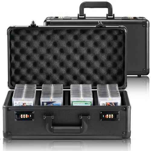 VEVOR Aufbewahrungsbox 4 Fächer, Tragetasche für Sportkarten mit Schaumstoffteilern mit Codeschloss, für 108 bewertete PSA-Karten, 76 BGS-Karten, 84 SGC-Karten, 388 Top Loader oder 999+ lose Karten VEVOR Aufbewahrungsbox 4 Fächer, Tragetasche für Sportkarten mit Schaumstoffteilern mit Codeschloss, für 108 bewertete PSA-Karten, 76 BGS-Karten, 84 SGC-Karten, 388 Top Loader oder 999+ lose Karten