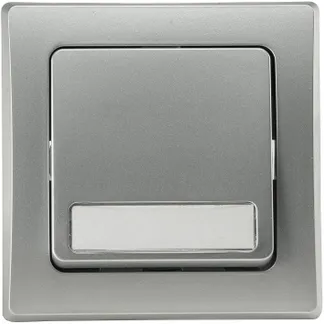 DELPHI Taster mit Namensschild 0-250V~/ 10A, inkl. Rahmen, UP, silber DELPHI Taster mit Namensschild 0-250V~/ 10A, inkl. Rahmen, UP, silber