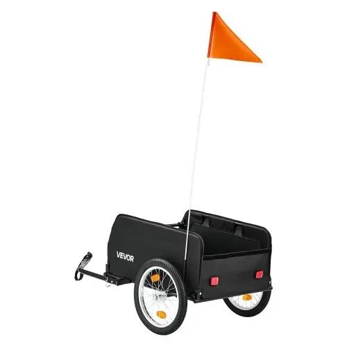 VEVOR Fahrradanhänger Lastenanhänger Transportwagen Faltbar 40 kg Tragkraft, Kohlenstoffstahl & 600D Oxford, Mit Regenschutz Reflektoren & Fahne, Für 22-28 Zoll Räder, Fahrradwagen für Einkauf Camping – Bild 8