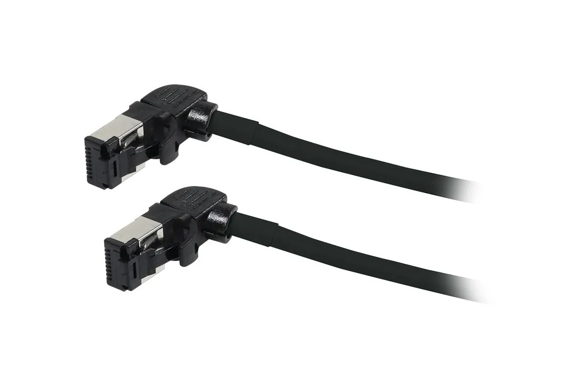 Patchkabel RJ45, CAT6A 500Mhz, 1.5m, schwarz, S/FTP, slimline rund d=4,5mm, TPE/LSZH(Superflex), AWG28, mit CAT7 Rohk., drehbarer Stecker, Synergy21 – Bild 4