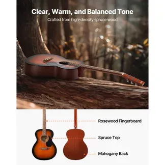 VEVOR Dreadnought Akustik Gitarre 40 in / 1016 mm Anfängerpaket Erwachsene Sunburst VEVOR Dreadnought Akustik Gitarre 40 in / 1016 mm Anfängerpaket Erwachsene Sunburst