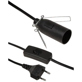 Euro-Netzkabel McPower mit Schnurschalter und E14 Fassung, 3,5m, schwarz Euro-Netzkabel McPower mit Schnurschalter und E14 Fassung, 3,5m, schwarz
