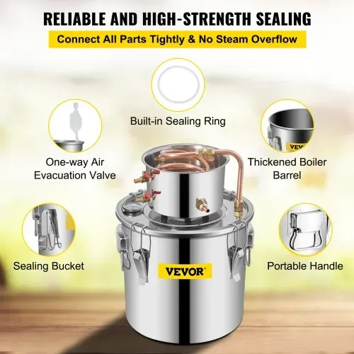 VEVOR Distillieranlage Destilliergerät 3 Gal Wasserdestillierer Wasserdispenser Edelstahl Destillateur Wasser Destillertes Wasser Maschine – Bild 5