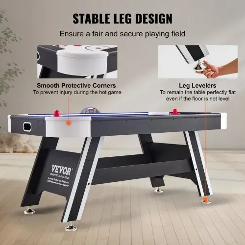 VEVOR Luftbetriebener Hockeytisch für den Innenbereich für Kinder & Erwachsene, LED-Sporthockeyspiel mit 2 Pucks, 2 Schiebern und elektronischem Punktesystem, Arcade-Gaming-Set für Spielzimmer – Bild 3
