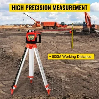 VEVOR Professional Rotationslaser max. Arbeitsbereich 500 m rot, Linienlaser 360 Grad Laser höhenmesser Wasser- und staubdicht Außenbereich Arbeitszeit 20 Stunden mit Stativ & Herrscher Elektrik VEVOR Professional Rotationslaser max. Arbeitsbereich 500 m rot, Linienlaser 360 Grad Laser höhenmesser Wasser- und staubdicht Außenbereich Arbeitszeit 20 Stunden mit Stativ & Herrscher Elektrik