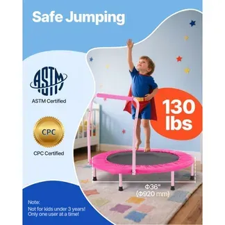 VEVOR Kindertrampolin Outdoor-Trampolin 91,44 cm faltbares Trampolin mit Griff, Rebounder-Trampolin Gartentrampolin für Kleinkinder, Geburtstagsgeschenk für Kinder ab 3 Jahren 100 kg belastbar Rosa VEVOR Kindertrampolin Outdoor-Trampolin 91,44 cm faltbares Trampolin mit Griff, Rebounder-Trampolin Gartentrampolin für Kleinkinder, Geburtstagsgeschenk für Kinder ab 3 Jahren 100 kg belastbar Rosa