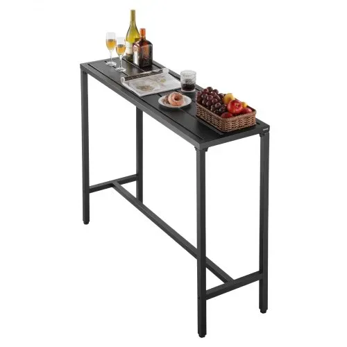 VEVOR Bartisch, 1200 x 375 x 980 mm, Bistrotisch, Stehtisch mit Metallgestell, rechteckige Esstische, Küchentisch, Tresentisch, Partytisch, Gartenmöbel für Balkon, Garten, Poolrand – Bild 9