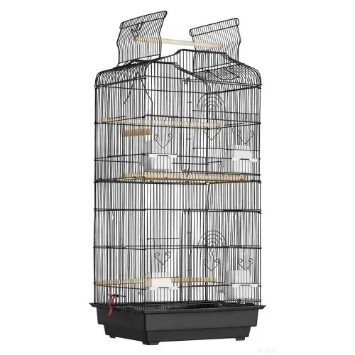 VEVOR Vogelkäfig, 457 x 355 x 925 mm, Vogelhaus für Sittiche, Finken, Kanarienvögel, Unzertrennliche, Nymphensittiche, Wellensittiche, kleine Mönchssittiche, Metallkäfig mit Schaukel & Sitzstange – Bild 10