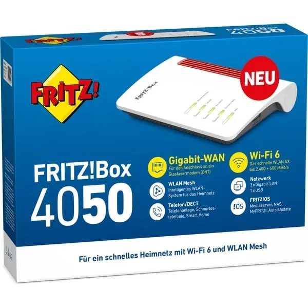 Box 4050 WLAN-Router Gigabit Ethernet Dual-Band (2,4 GHz/5 GHz) Schwarz, Weiß – Bild 3