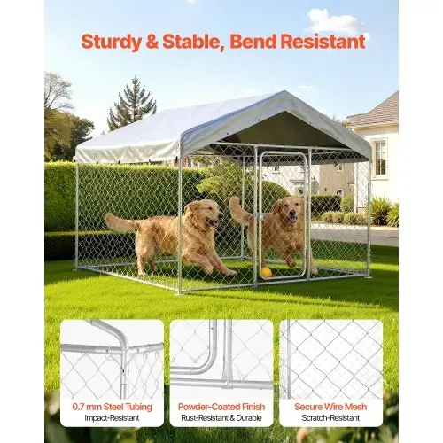 VEVOR Hundezwinger, 2x2x1,6 m, Hundehütte mit Sicherheitsschloss, Outdoor Hundehaus mit UV-Beständiger & Wasserdichter Dachabdeckung, Robuste Hundegehege/Auslauf für Große Hunde VEVOR Hundezwinger, 2x2x1,6 m, Hundehütte mit Sicherheitsschloss, Outdoor Hundehaus mit UV-Beständiger & Wasserdichter Dachabdeckung, Robuste Hundegehege/Auslauf für Große Hunde