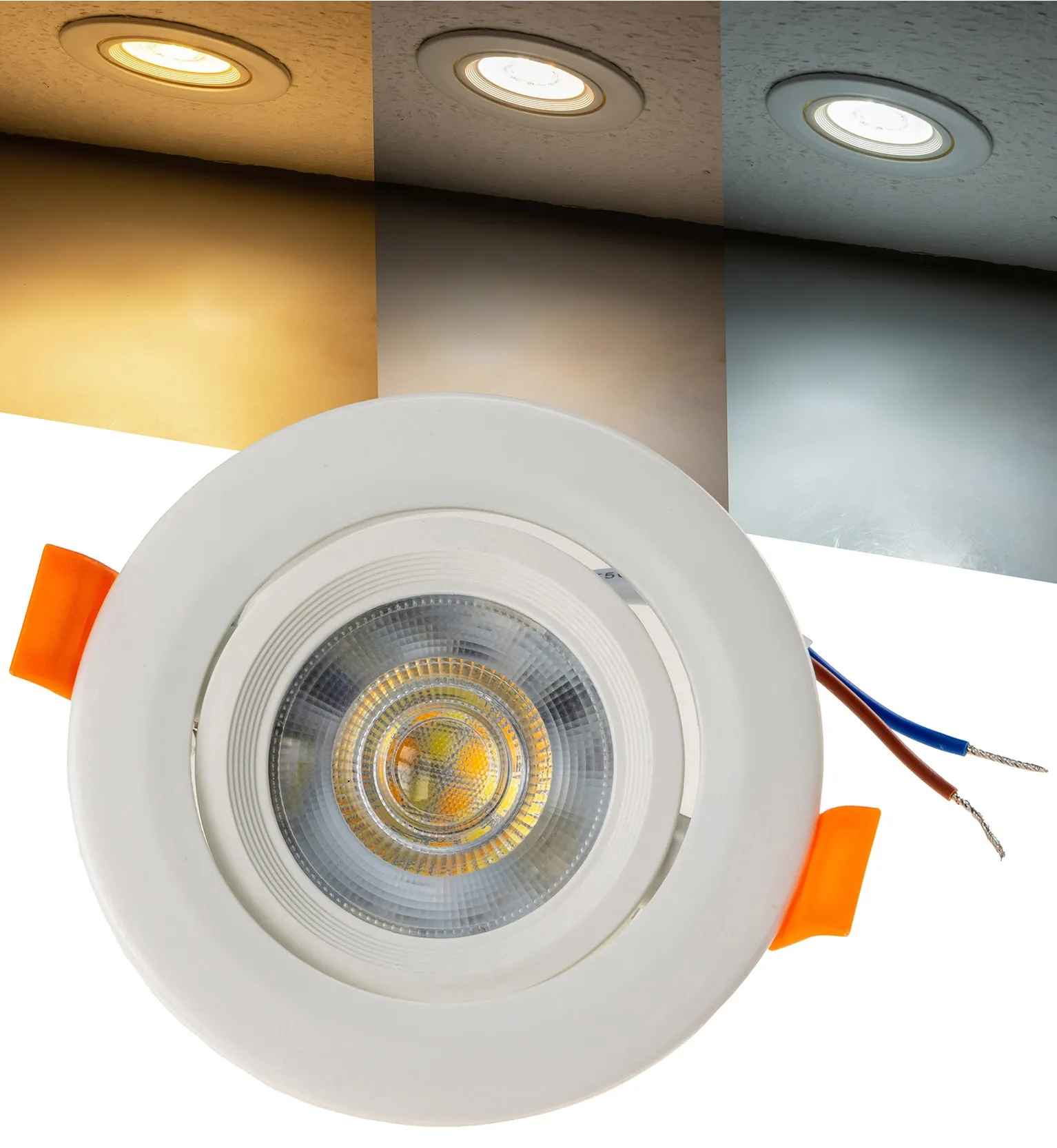 LED-Einbauleuchte „Flat-36 CCT“ 5W, 3000/4000/6500K, schwenkbar LED-Einbauleuchte „Flat-36 CCT“ 5W, 3000/4000/6500K, schwenkbar