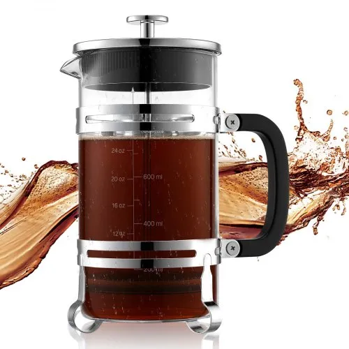 VEVOR French Press Kaffeemaschine, 1 L Kaffeepresse aus Borosilikatglas Teebereiter mit Edelstahlfilter, Kaffeebereiter für Camping Reisen Küche Restaurant, Kaffeezubereiter Silber VEVOR French Press Kaffeemaschine, 1 L Kaffeepresse aus Borosilikatglas Teebereiter mit Edelstahlfilter, Kaffeebereiter für Camping Reisen Küche Restaurant, Kaffeezubereiter Silber