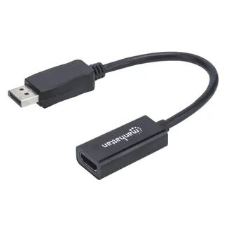 Manhattan Passiver DisplayPort auf HDMI-Kabeladapter, DisplayPort-Stecker auf HDMI-Buchse, 1080p@60Hz, schwarz Manhattan Passiver DisplayPort auf HDMI-Kabeladapter, DisplayPort-Stecker auf HDMI-Buchse, 1080p@60Hz, schwarz