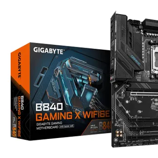 GIGABYTE B840 GAMING X WIFI6E Mainboard – AMD Ryzen 9000 Prozessoren, 12+2+2 Phasen VRM, bis zu 7600MHz DDR5(O.C), 2xPCIe 4.0 + 1xPCIe 3.0 M.2, Wi-Fi 6E, 2.5GbE LAN, USB 3.2 Gen 2 GIGABYTE B840 GAMING X WIFI6E Mainboard – AMD Ryzen 9000 Prozessoren, 12+2+2 Phasen VRM, bis zu 7600MHz DDR5(O.C), 2xPCIe 4.0 + 1xPCIe 3.0 M.2, Wi-Fi 6E, 2.5GbE LAN, USB 3.2 Gen 2