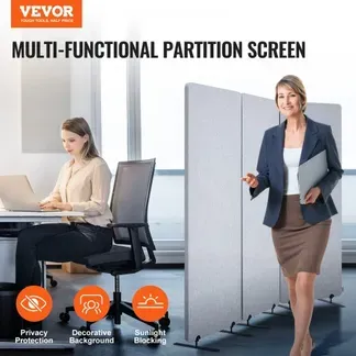 VEVOR Raumteiler 3 Paneele Paravent 1840 x 350 x 1655 mm, faltbarer Sichtschutz & tragbarer Trennwandteiler aus PET-Polyester zur Raumtrennung, für Büro Schlafzimmer Arbeitszimmer, hellgrau VEVOR Raumteiler 3 Paneele Paravent 1840 x 350 x 1655 mm, faltbarer Sichtschutz & tragbarer Trennwandteiler aus PET-Polyester zur Raumtrennung, für Büro Schlafzimmer Arbeitszimmer, hellgrau